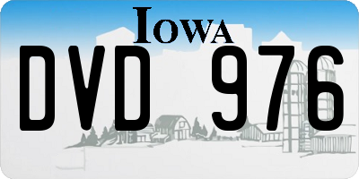 IA license plate DVD976