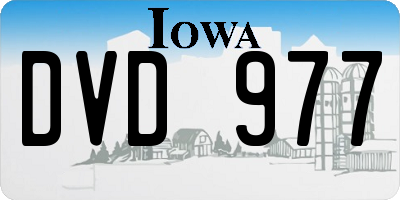IA license plate DVD977
