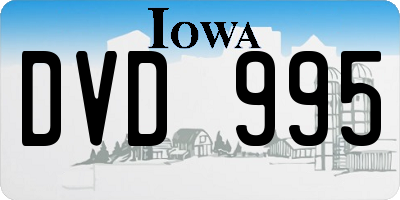 IA license plate DVD995