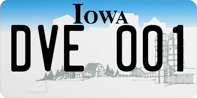 IA license plate DVE001