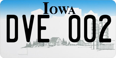 IA license plate DVE002