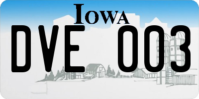 IA license plate DVE003