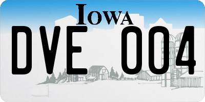 IA license plate DVE004