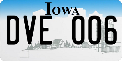 IA license plate DVE006