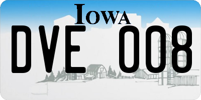 IA license plate DVE008