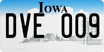 IA license plate DVE009