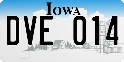 IA license plate DVE014