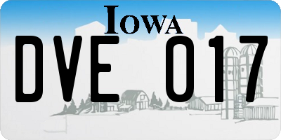 IA license plate DVE017