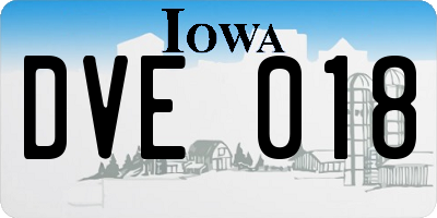 IA license plate DVE018