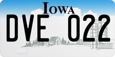 IA license plate DVE022
