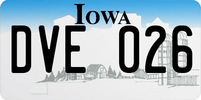 IA license plate DVE026