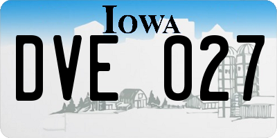 IA license plate DVE027