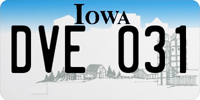 IA license plate DVE031