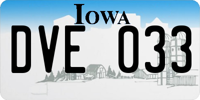 IA license plate DVE033