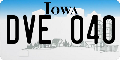 IA license plate DVE040