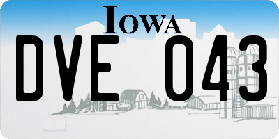 IA license plate DVE043