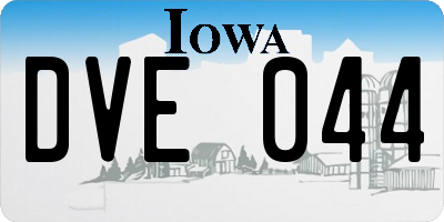IA license plate DVE044