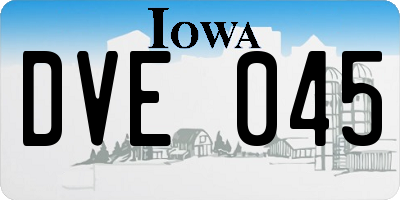 IA license plate DVE045