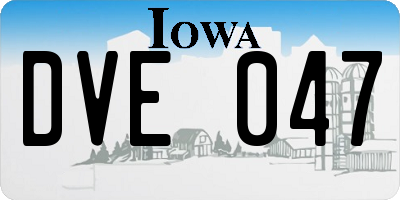 IA license plate DVE047