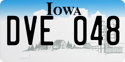 IA license plate DVE048