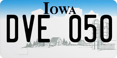 IA license plate DVE050