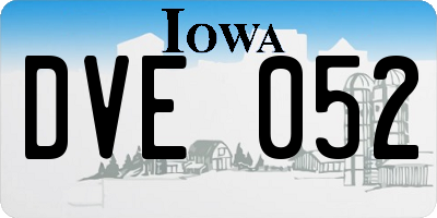 IA license plate DVE052
