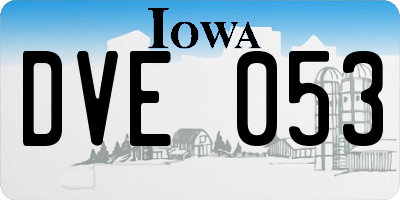 IA license plate DVE053