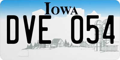 IA license plate DVE054