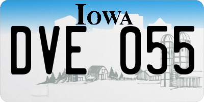 IA license plate DVE055