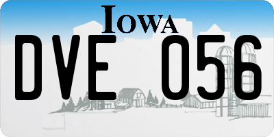 IA license plate DVE056