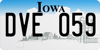 IA license plate DVE059