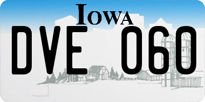 IA license plate DVE060