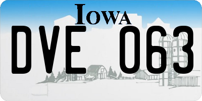 IA license plate DVE063