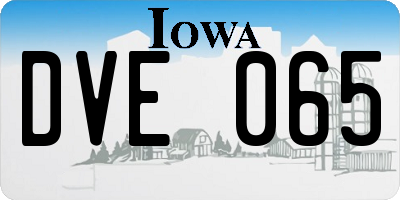 IA license plate DVE065