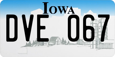 IA license plate DVE067