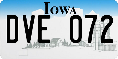 IA license plate DVE072