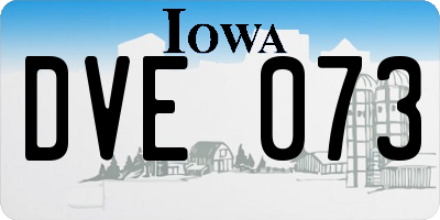 IA license plate DVE073