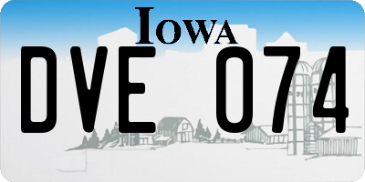 IA license plate DVE074
