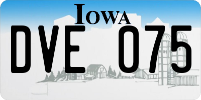IA license plate DVE075