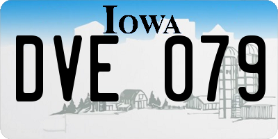 IA license plate DVE079
