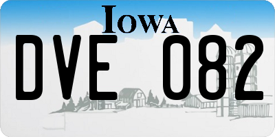 IA license plate DVE082