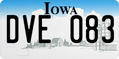 IA license plate DVE083