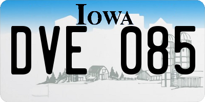IA license plate DVE085