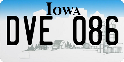 IA license plate DVE086