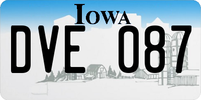 IA license plate DVE087