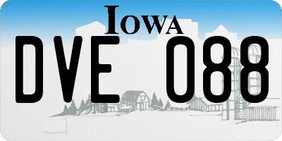 IA license plate DVE088
