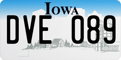 IA license plate DVE089
