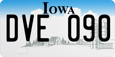IA license plate DVE090