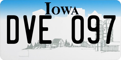 IA license plate DVE097