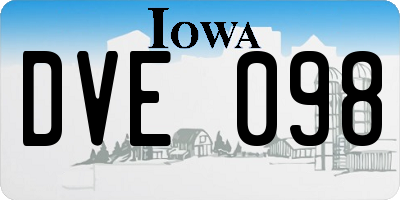 IA license plate DVE098